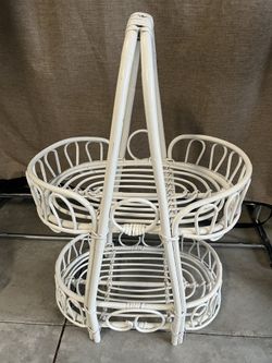 Rattan/Wicker-type Double Shelf/Plant Stand/Doll Bunk Beds