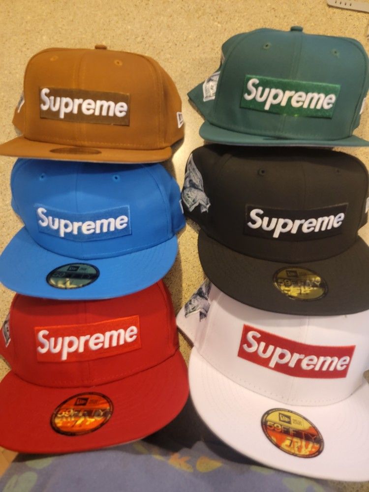 Supreme Money Box Logo New Era Fitted Hats Multiple Sizes for