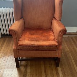 Orange Wingback Chair