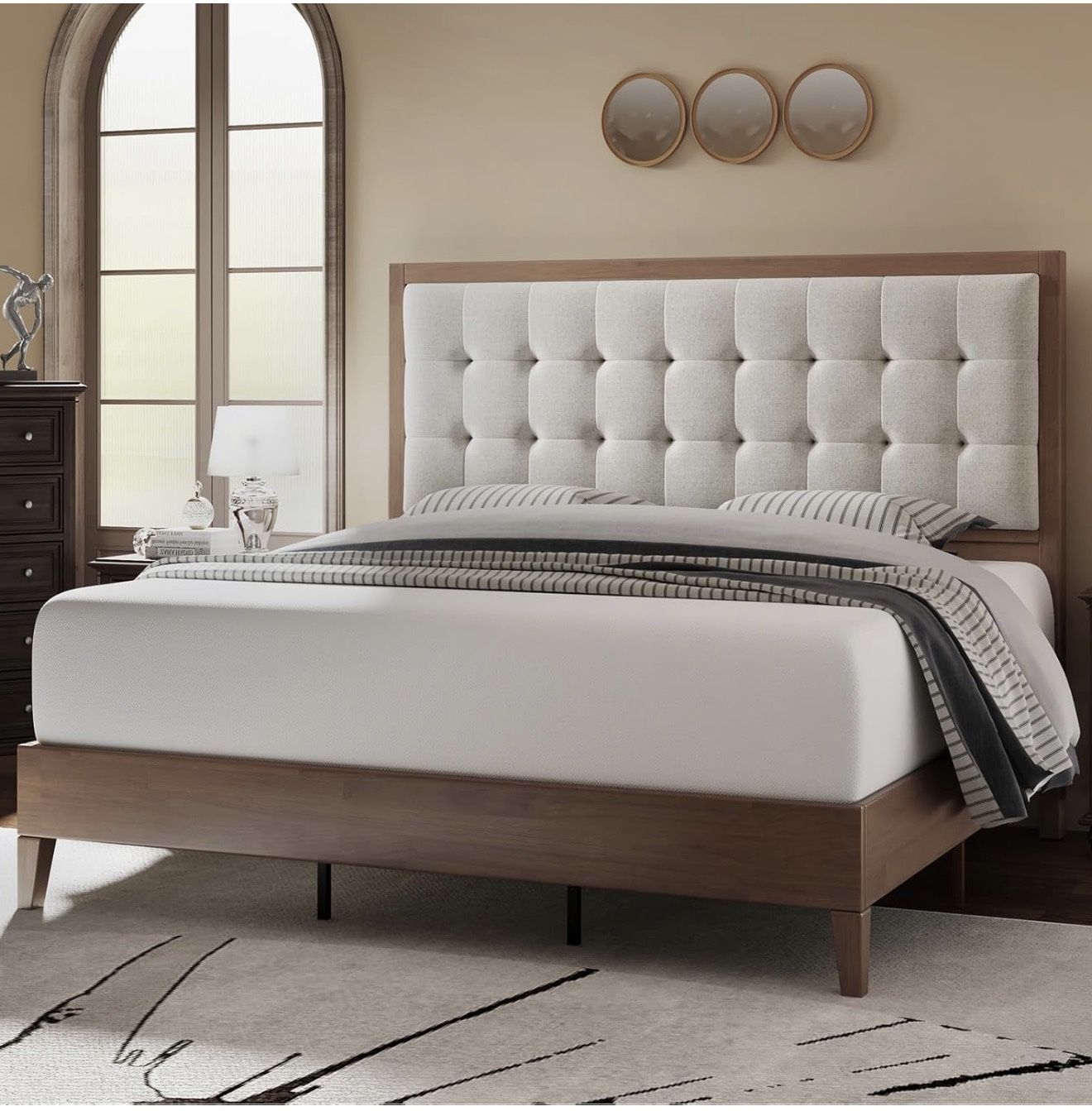 Jocisland Wood King Size Bed Frame
