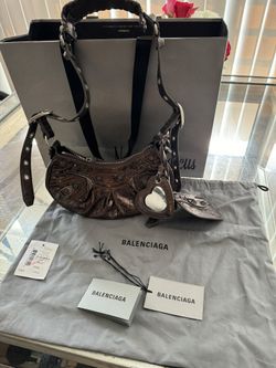 Balenciaga Dark Bronze Metallic Le Cagole Purse 