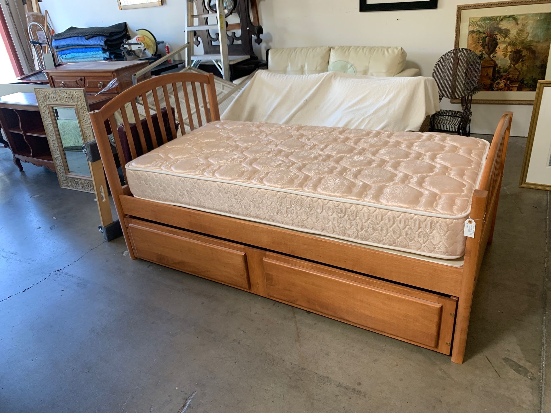 Ethan Allen twin bed with trundle