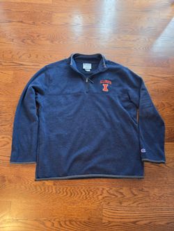 Illinois Fighting Illini quarter-zip pullover Champion navy blue Size XL