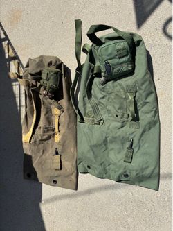 Duffle bags canteens and backpack frame
