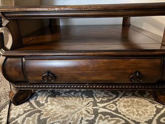 Table with glass top and drawer