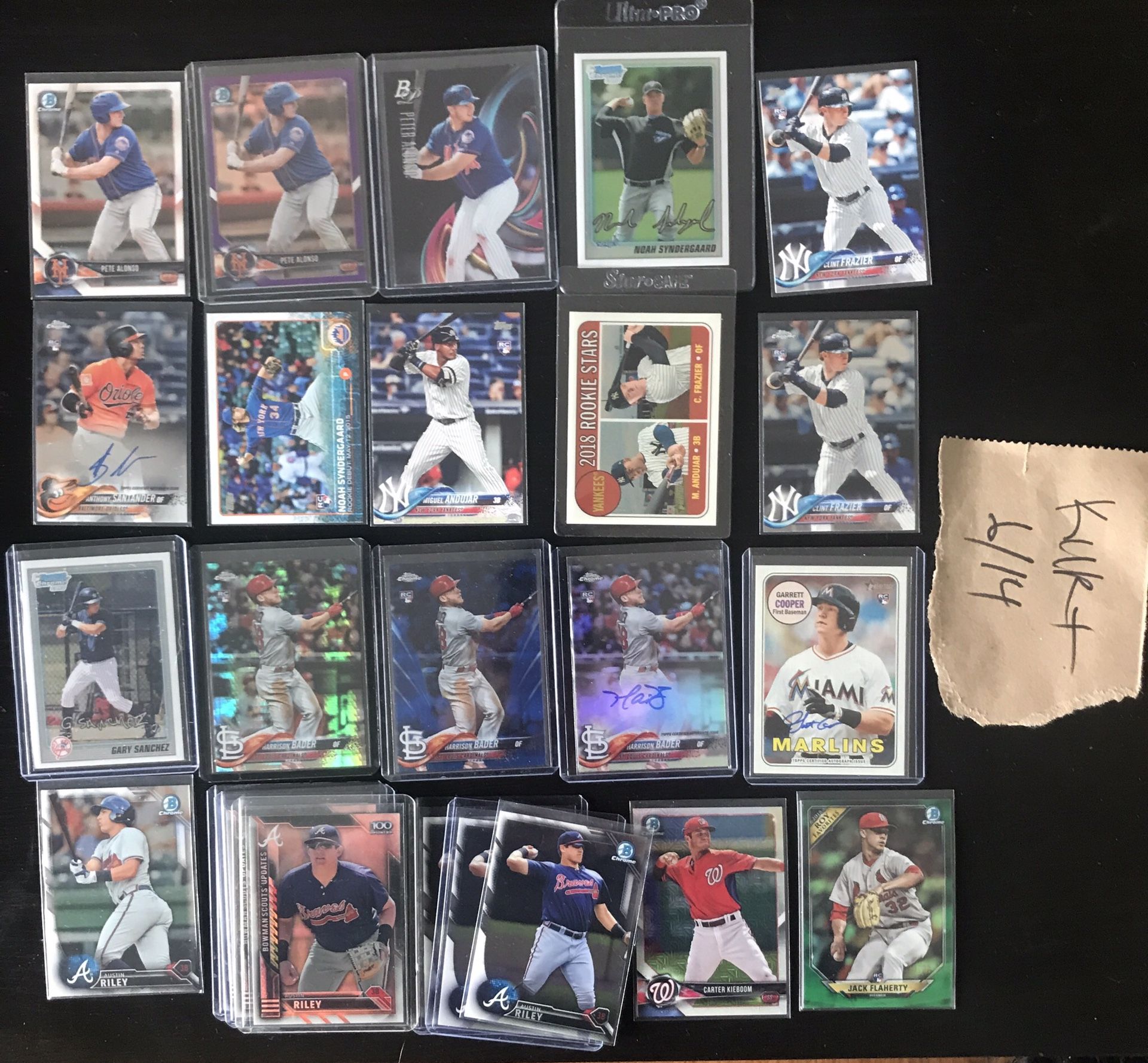 Baseball card lot autos