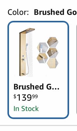 Brushed Gold Shower Panel System