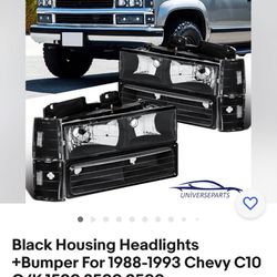 Chevy  C10 C/K Headlights Black Housing Brand New In The Box 