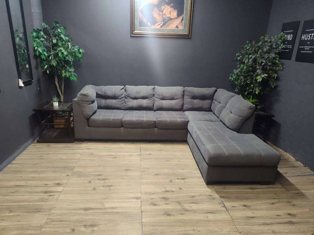 HUGE DEAL 2 PIECE ASHLEY GREY SECTIONAL ONLY $399 DELIVERY AVAILABLE