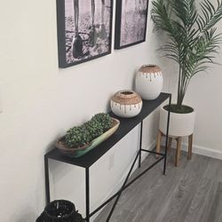 Black Modern Console Table 55 Inches