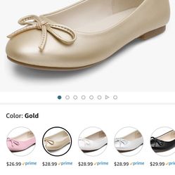 Little Girl Party Shoes - Ballet Flats - Golden Color 