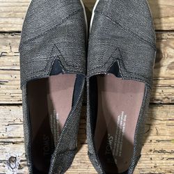 Toms Gray Slip On Flats