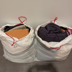 Two Bags of Men’s Clothes for Sale – Jackets, Pants, Shirts & More!