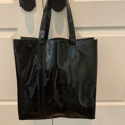 Large Black Vinyl Tote/can Be Used For School or Shopping
