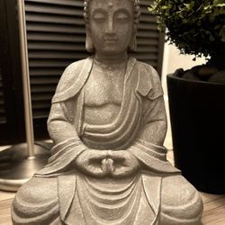 Buddha Statue 20 in. Large Sized Gray Decorative Outdoor/Indoor