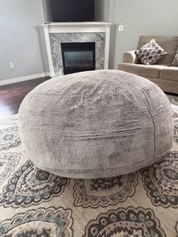 Costco Jumbo Round Pouf / Bean Bag Chair – Gray