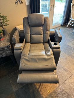 Gray Leather electric couches & recliner