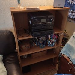MOVING:  Wood Book Shelf With Adjustable Shelves