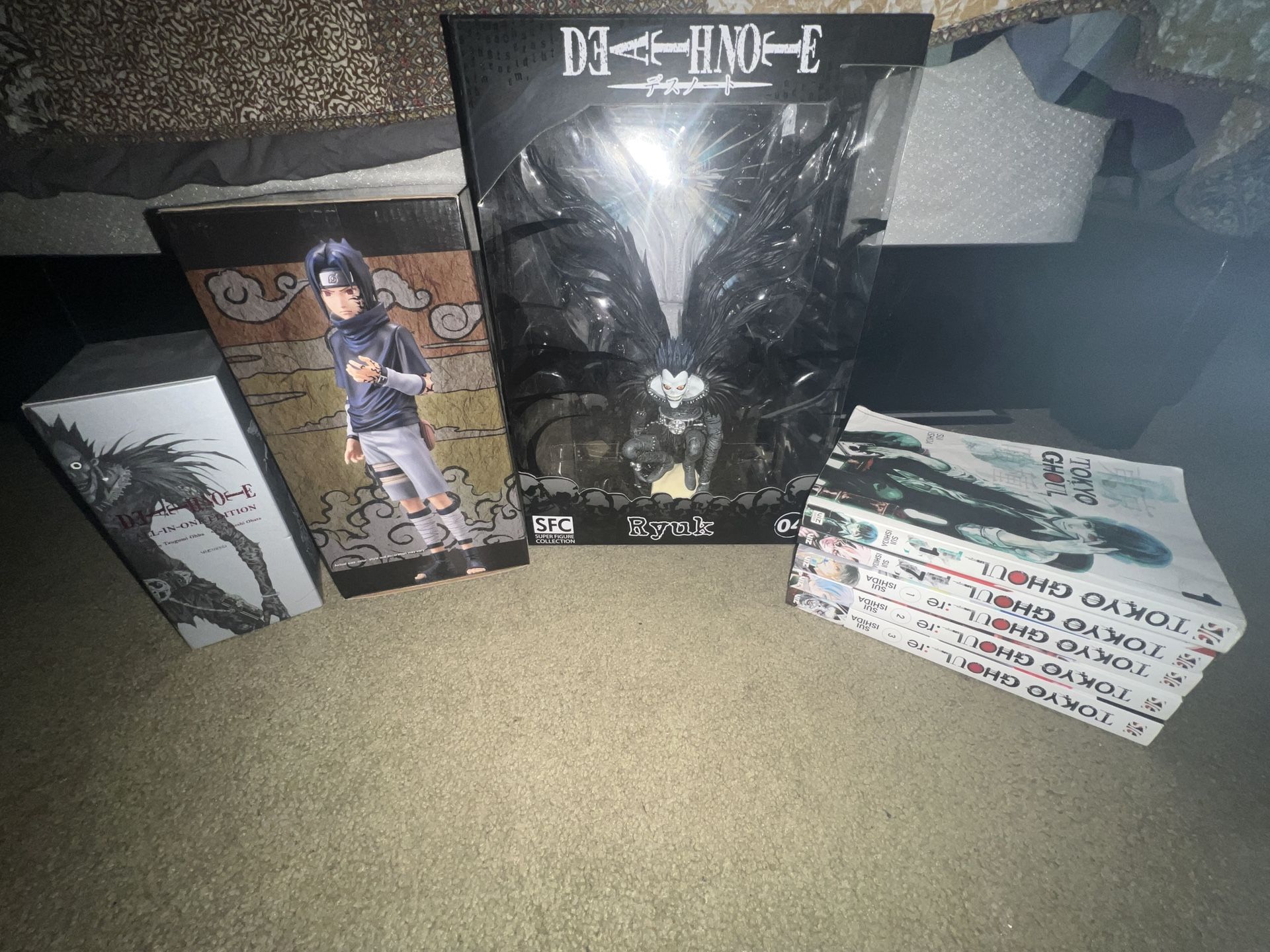 Anime Lot Manga and statues. Death note Naruto Tokyo Ghoul Lot