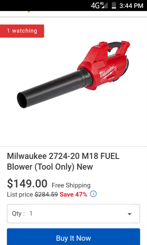 Milwaukee m18 fuel 2724-20 blower (tool only)