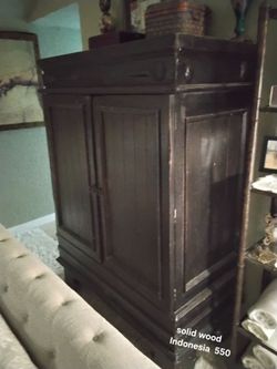 Solid Wood Indonesian Armoire /  Media  , ,,/Storage Cabinet —