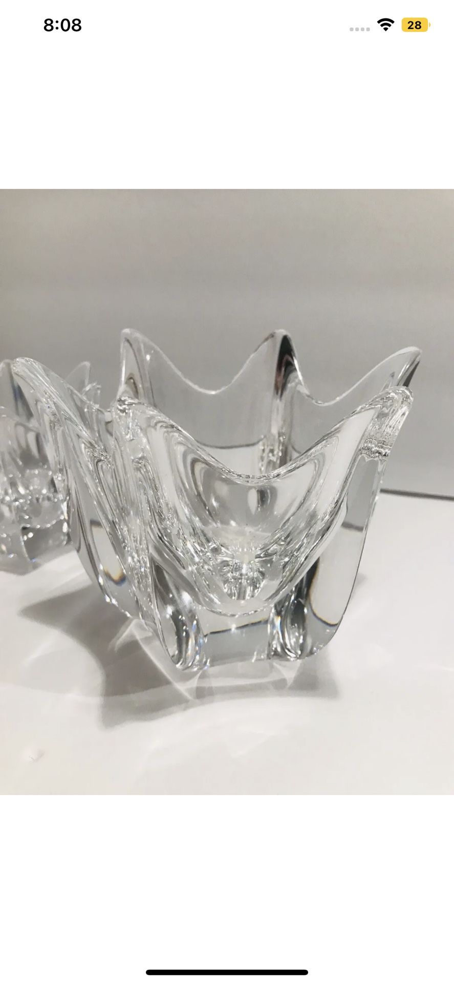 Vintage Orrefors Belle Tulip Crystal Bowl 5”  by Jan Johansson Signed