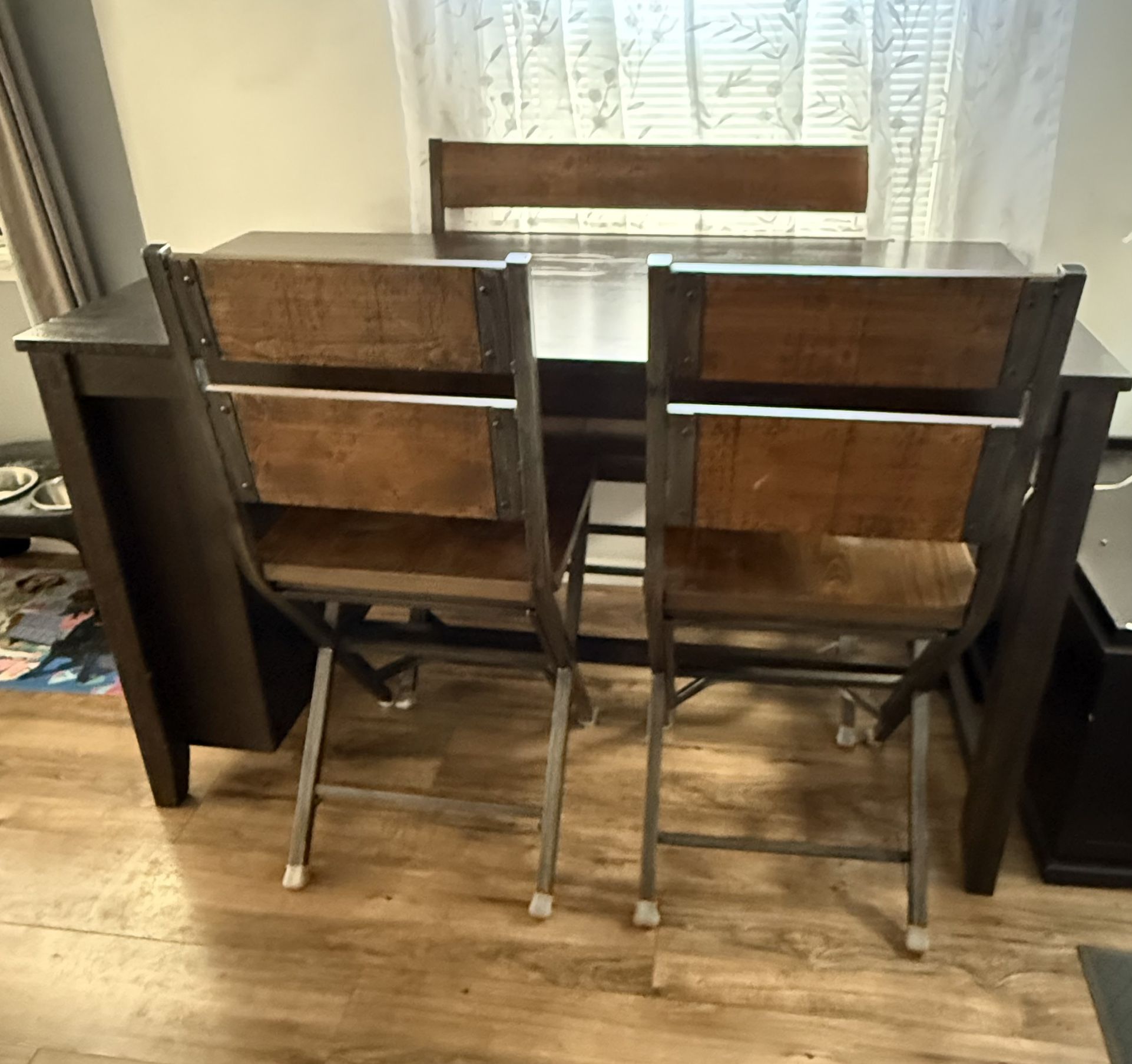 Tall Dining Table With 2 chairs And 1 Bench