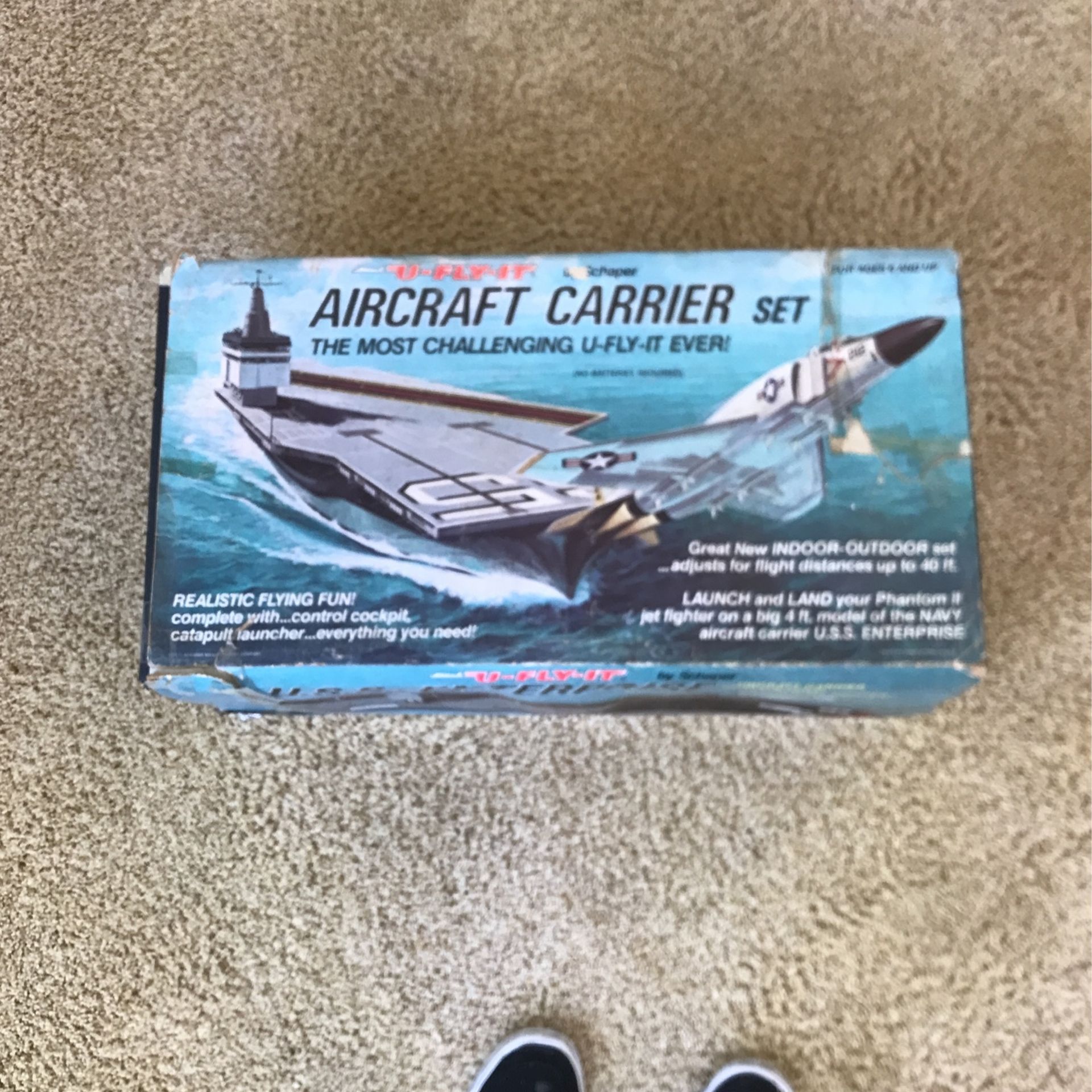 VINTAGE Schaper U-Fly-It Aircraft Carrier Set USS ENTERPRISE