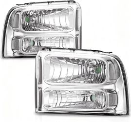 NEW Ford F250 F350 F450 F550 All Clear Headlights 2005, 2006, 2007