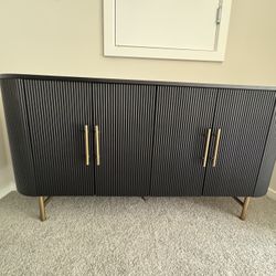 Modern Black Fluted Sideboard – Like New – $300 OBO – Pickup in Newcastle