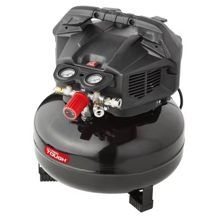 Hyper Tough 6‑Gallon Oil‑Free Pancake Air Compressor 