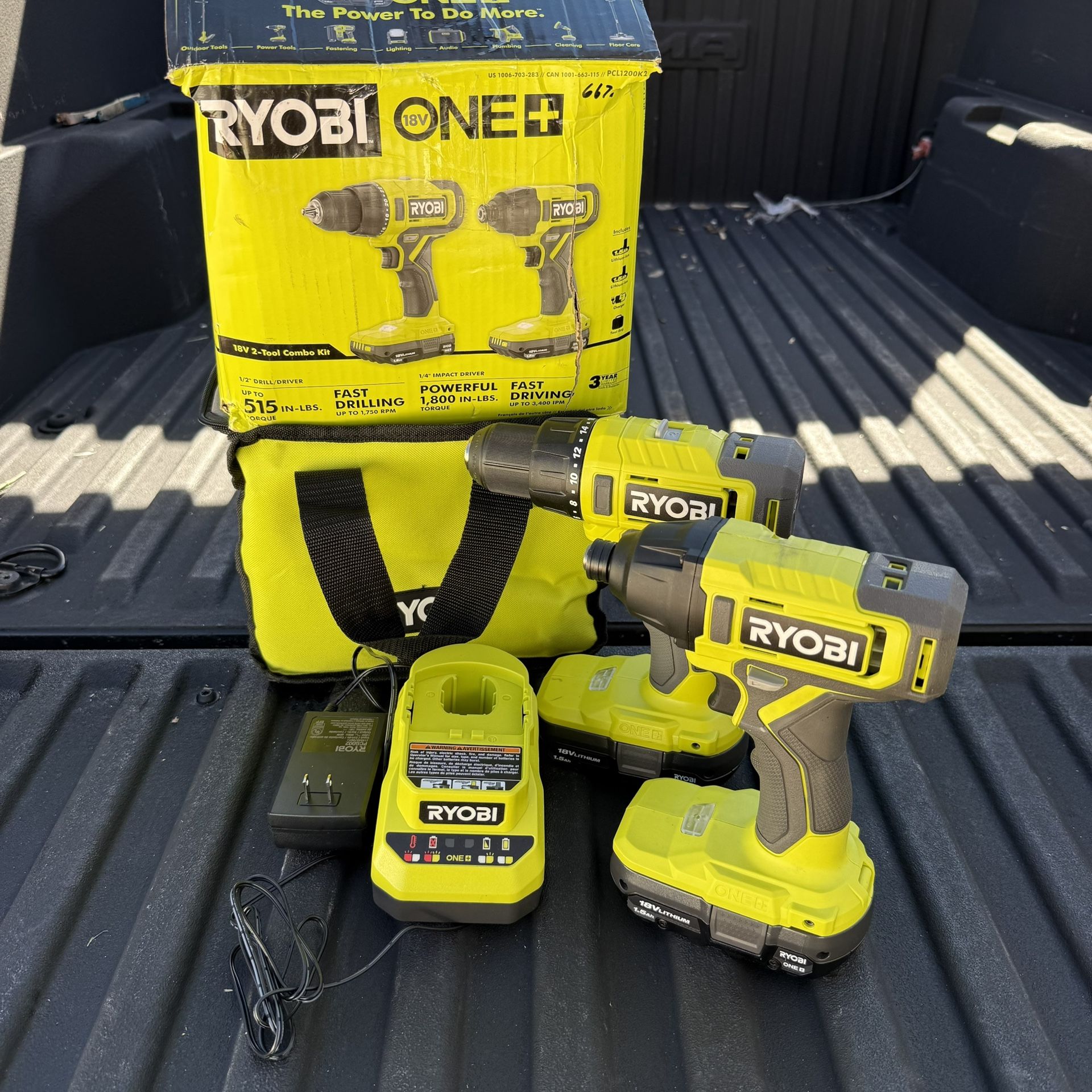 RYOBI ONE+ 18V 2-Tool Combo Kit – Drill/Driver & 5-1/2” Circular Saw With 2 Batteries, Charger, And Bag
