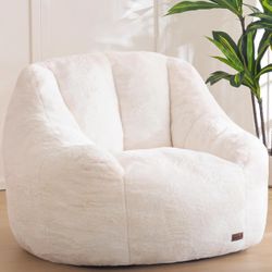 MAXYOYO Bean Bag Chair, Comfy Bean Bag Sofa with Back Support, Faux Fur Bean Bag Chair for Adults and Kids, Stuffed Floor Sofa for Living Room, Bedroo