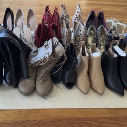 Assorted Women’s Heels And Boots - Sizes 5-6