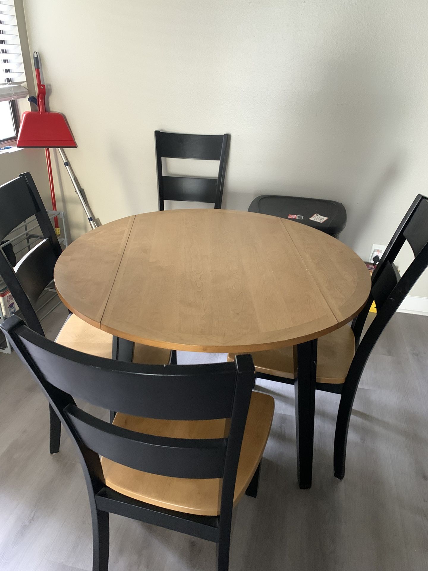 Dining Table wood Foldable With 4 Chairs