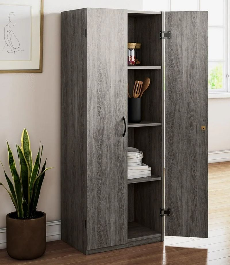 $140- (firm on price) Beautiful grey (it looks light brown in the pictures, but it is actually gray ) shelf (it is used so not in perfectly flawless c