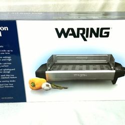 Waring Cast Iron Grill 1800 Watts Electric Stainless Steel Extra Large WCIG200SA