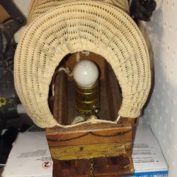 Vintage Covered Wagon That Has A Light Tobturn On Or Off