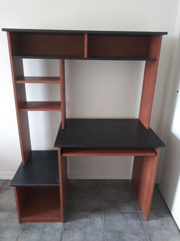 Brown with Black desk 10..dollars Still good plus chair
