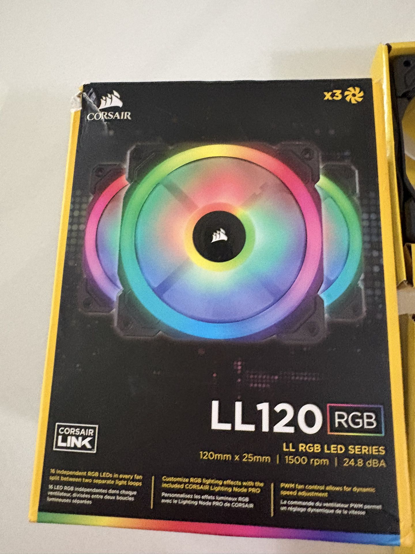 Corsair LL Series, LL120 RGB, 120mm RGB LED Fan, Triple $70 • HOLLYWOOD, FL