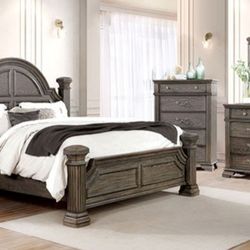 Brand New Gray 4pc Queen Size Bedroom Set