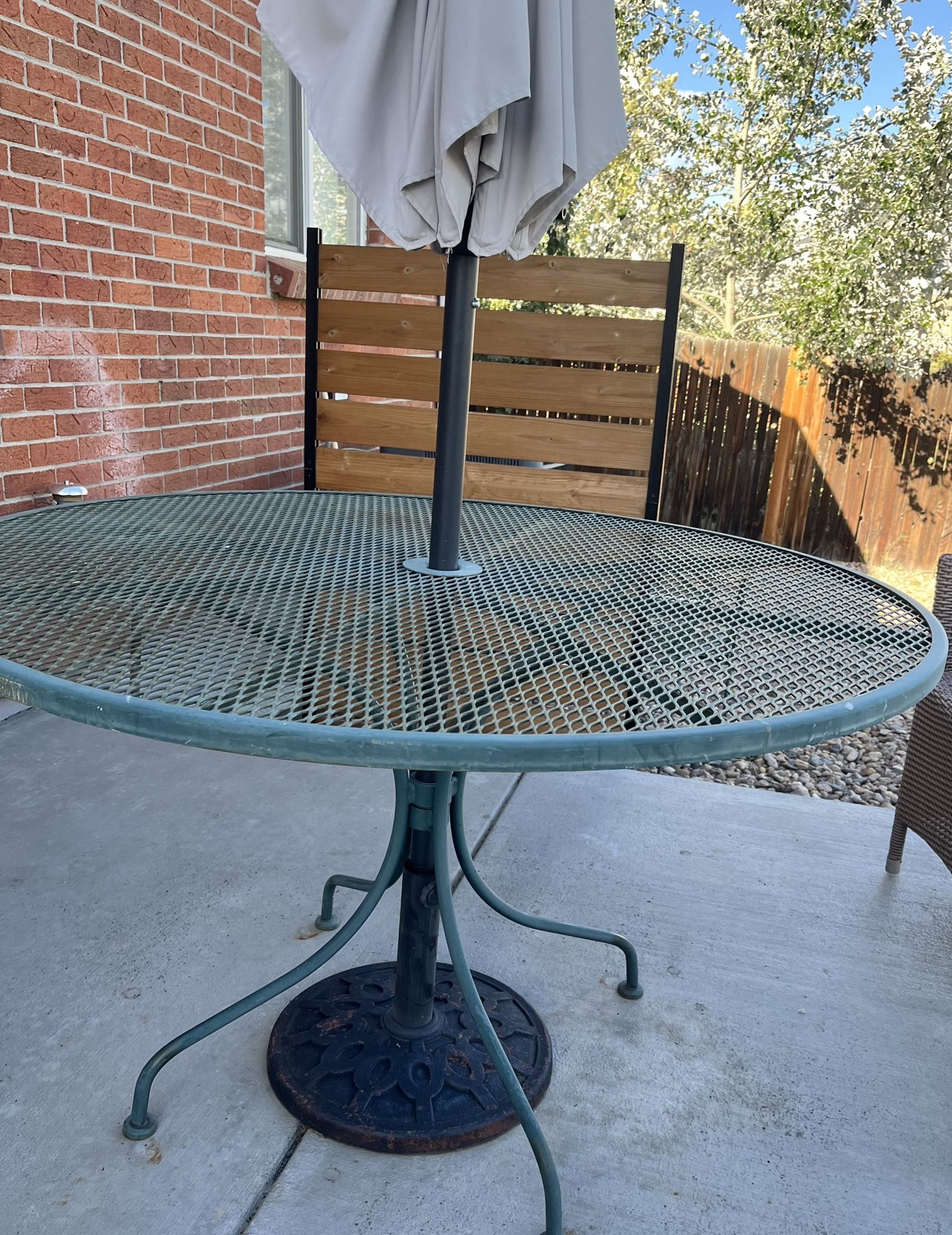 Outdoor Metal Patio Table & 4 Metal Chairs