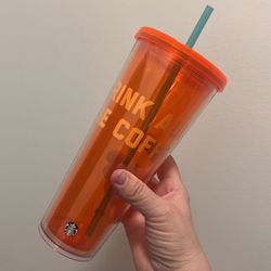Starbucks, Venti Tumblr Orange With Lettering Drink All Of The Coffee