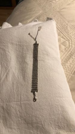 Silver Crystal Rhinestone Chain Bracelet