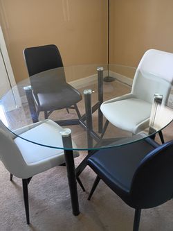 54-in glass dining room table