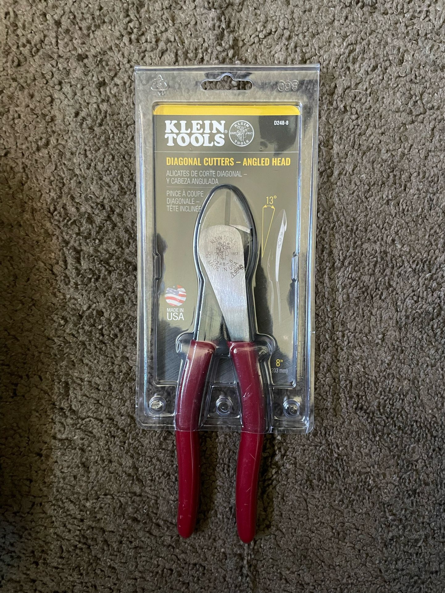 Klein Tools diagonal cutters angled head
