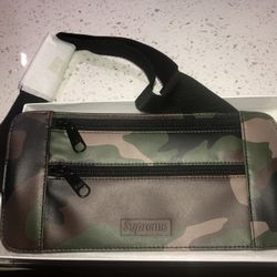 Supreme Leather Waist/Shoulder Pouch Woodland Camo