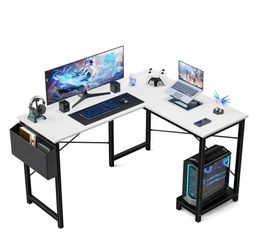 White L Shaped Computer Desk