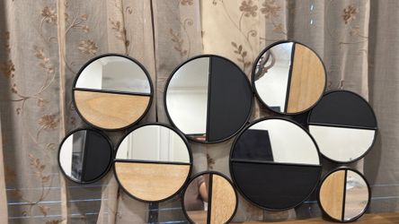 Mirror with wood