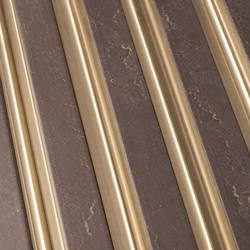 WALLSMARK Taupe Gold Fluted PS Wall Panel